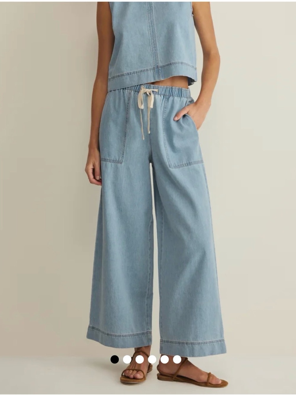 NWT Z Supply daycation light wash cotton denim utility pants, size Small